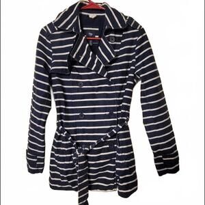 Womens GAP striped trench coat with belt.  Size XS